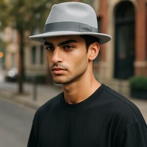Vintage Y2K Brooklyn Hat Co Felt Fedora Cap Small Medium 100% Wool New York Gray